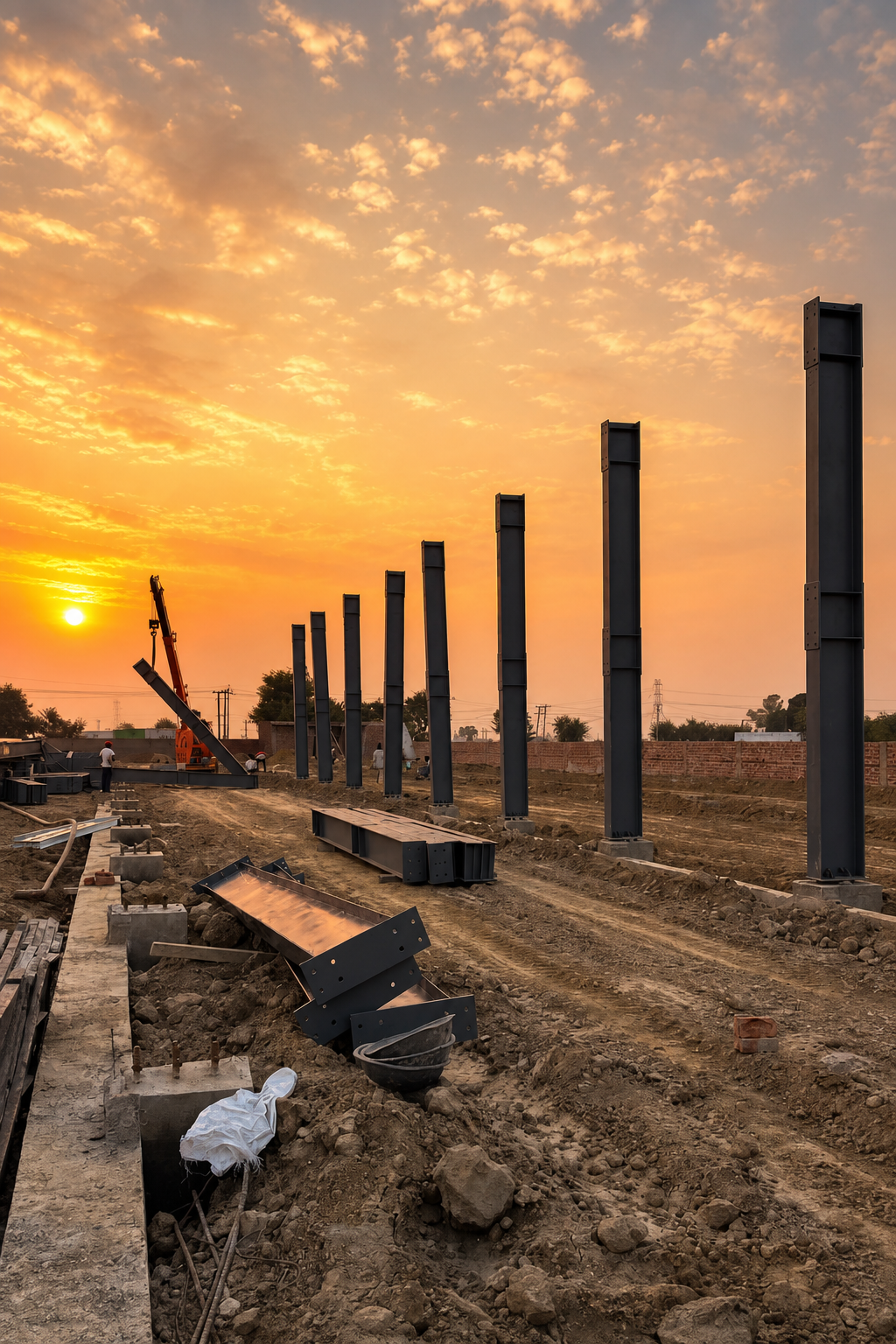 Steel Columns Sunset