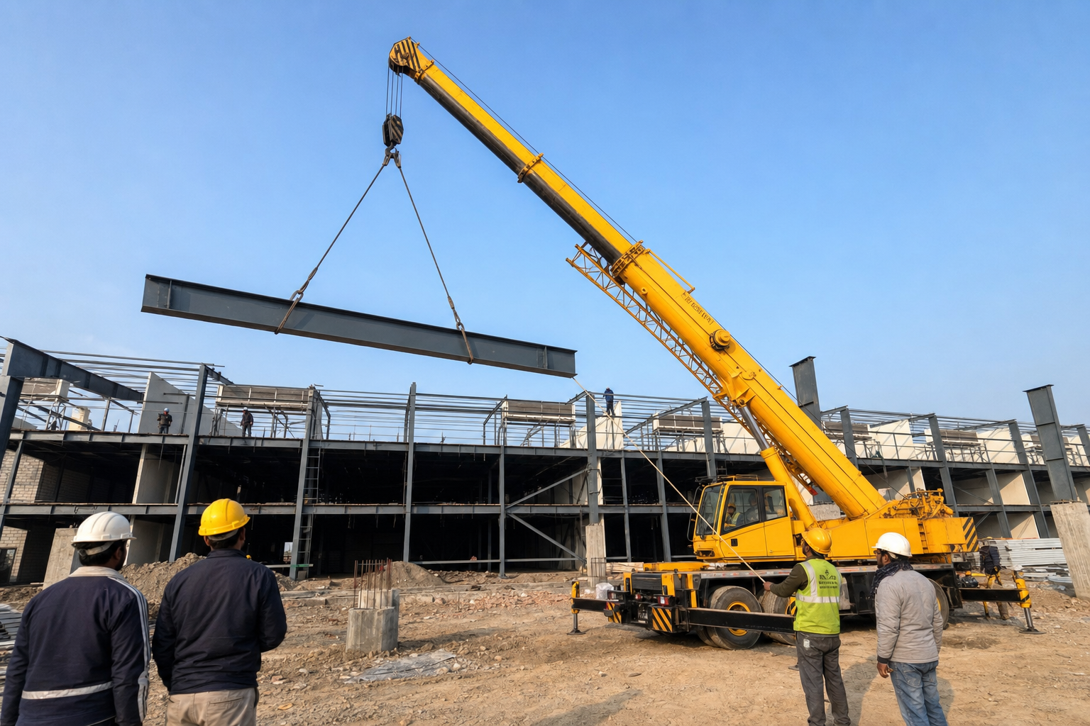 Aerial view of cold store construction site