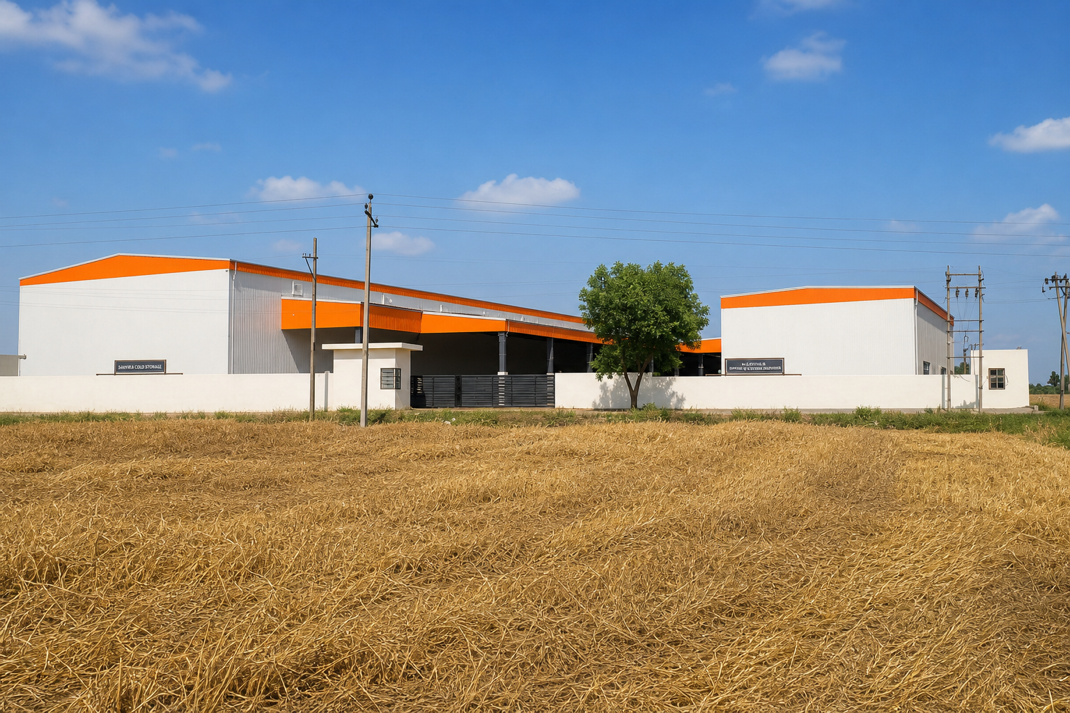Completed cold storage facility front view